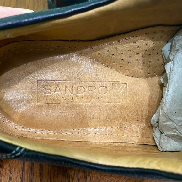 Sandro Comfort Soft & Gel Men's 8.5 Black Leather Oxford Shoes - Picture 6 of 9